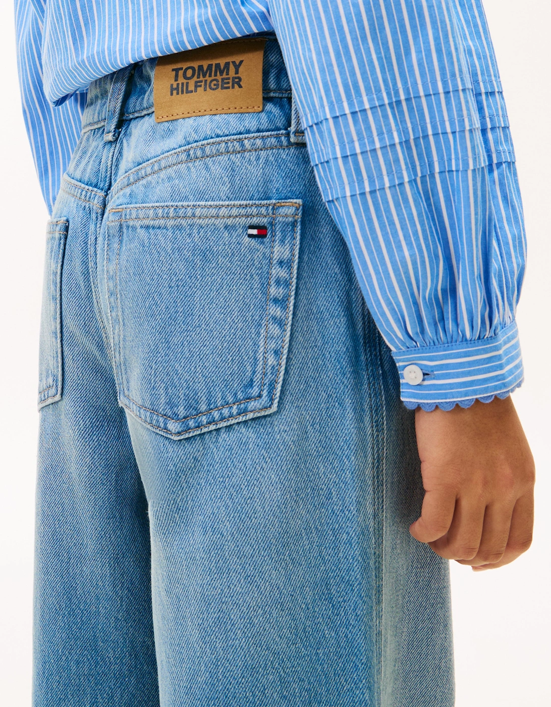 Girls Mabel Wide Leg Jeans in Blue