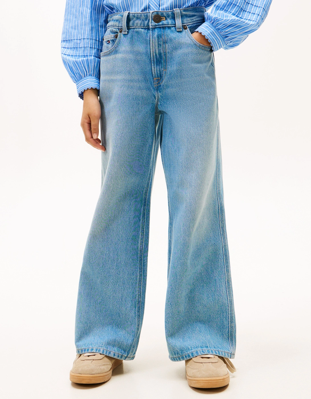 Girls Mabel Wide Leg Jeans in Blue