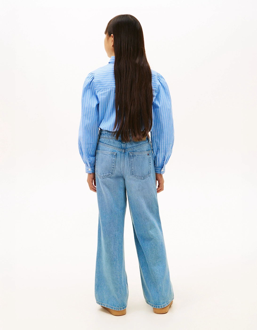 Girls Mabel Wide Leg Jeans in Blue