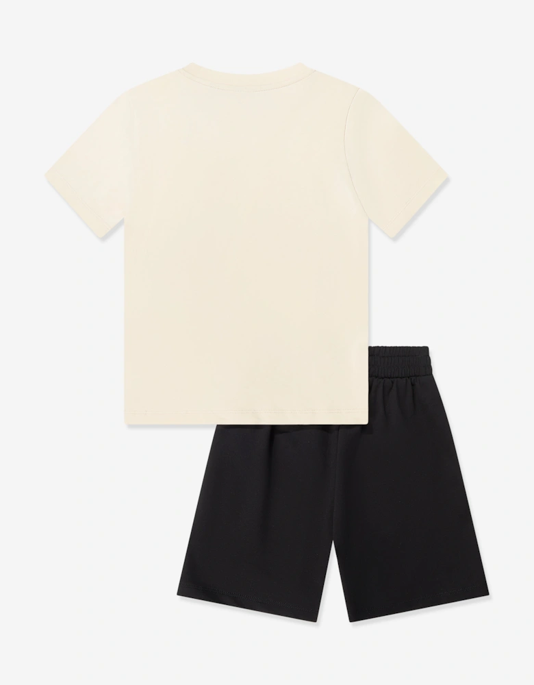 Emporio Armani Boys Train Visibility Short Set in Beige
