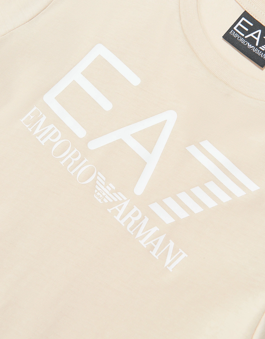 Emporio Armani Boys Train Visibility Short Set in Beige