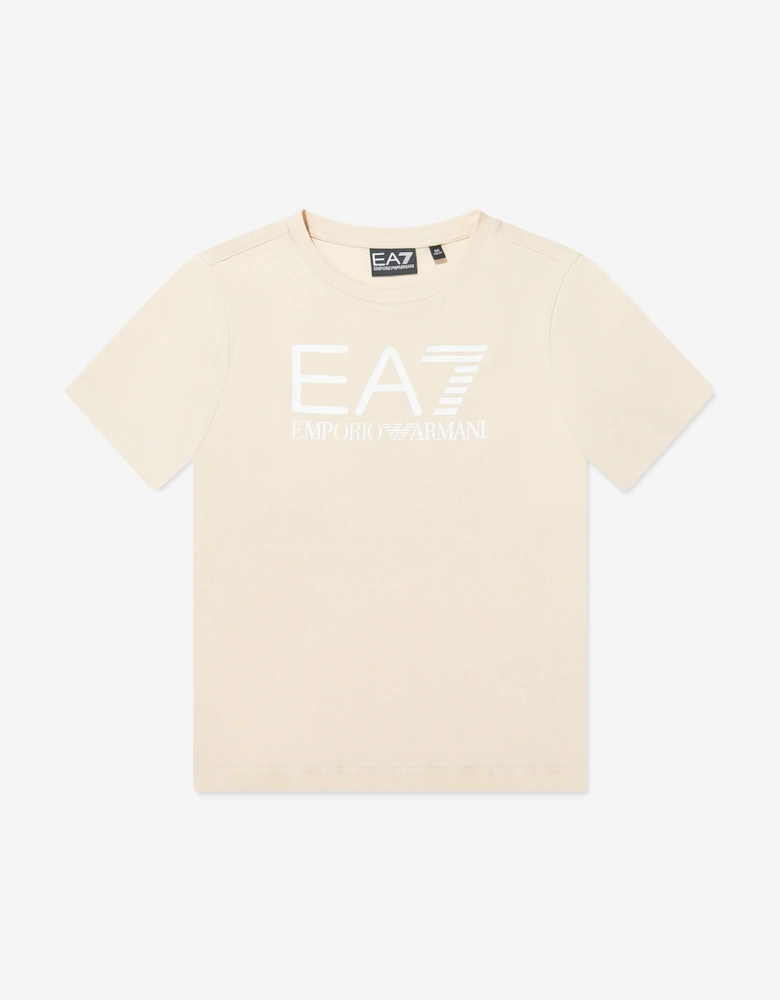 Emporio Armani Boys Train Visibility Short Set in Beige