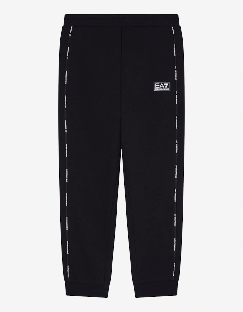 Emporio Armani Boys Train Logo Tape Joggers in Black