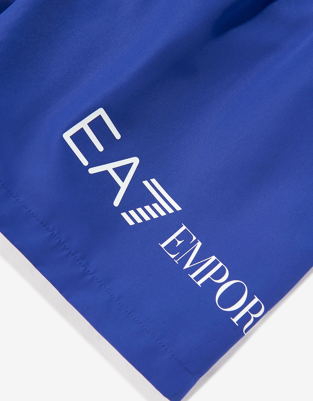 Emporio Armani Boys Extended Logo Swim Shorts in Blue