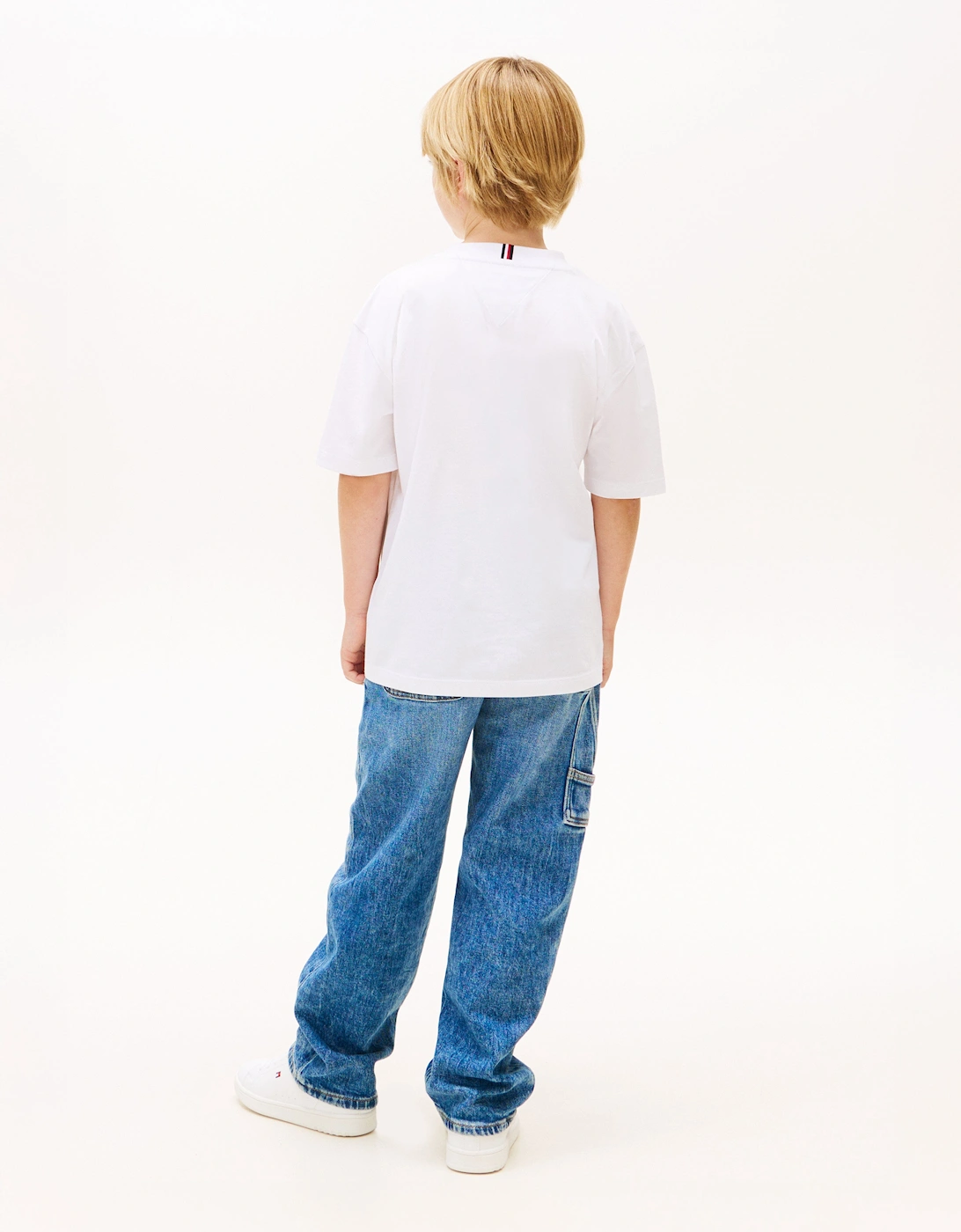 Boys Heritage Printed Flag T-Shirt in White