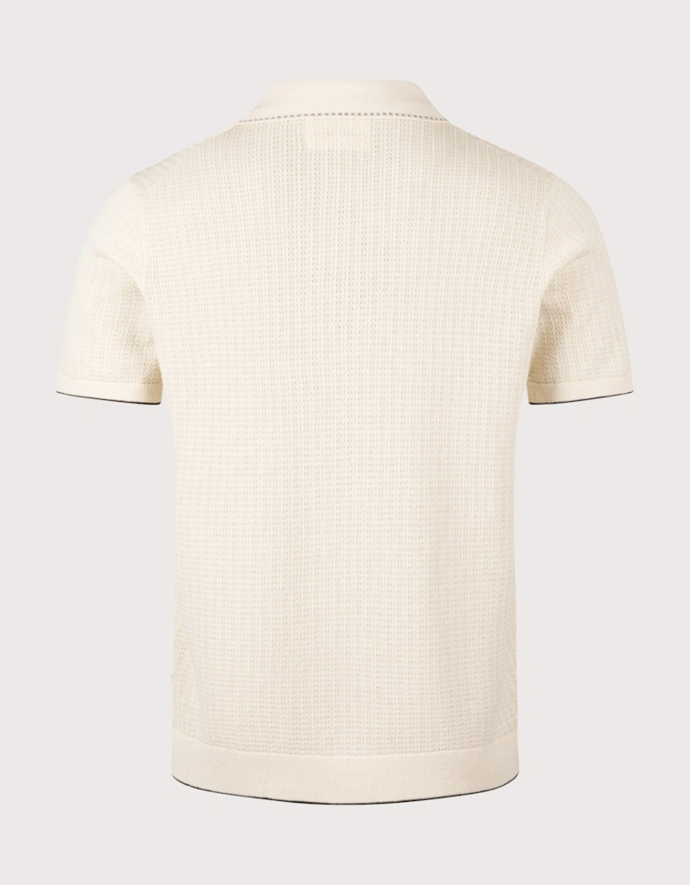 Nalo Knit Textured Stitch Polo Shirt