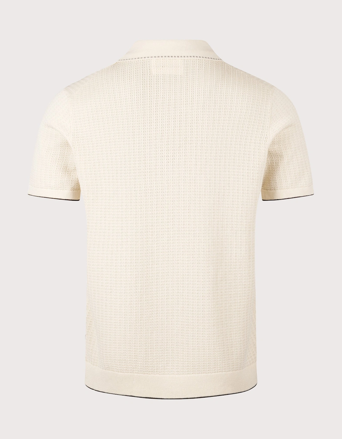 Nalo Knit Textured Stitch Polo Shirt