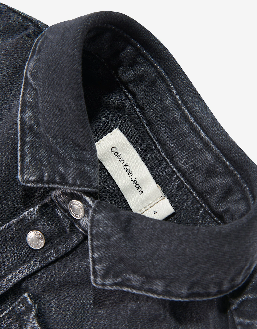 Boys Optic Washed Denim Shirt in Black
