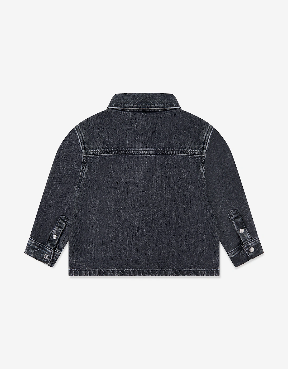 Boys Optic Washed Denim Shirt in Black