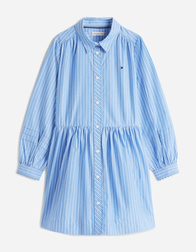 Girls Ithica Shirt Dress in Blue