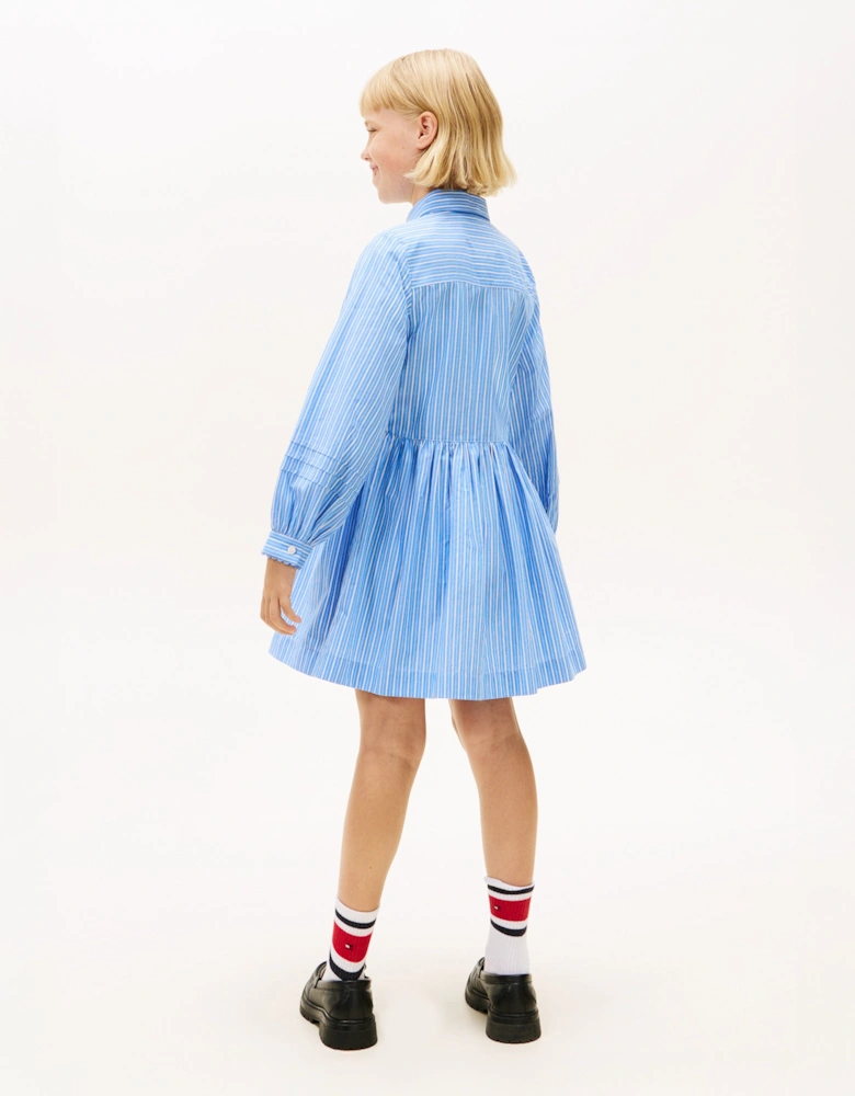 Girls Ithica Shirt Dress in Blue