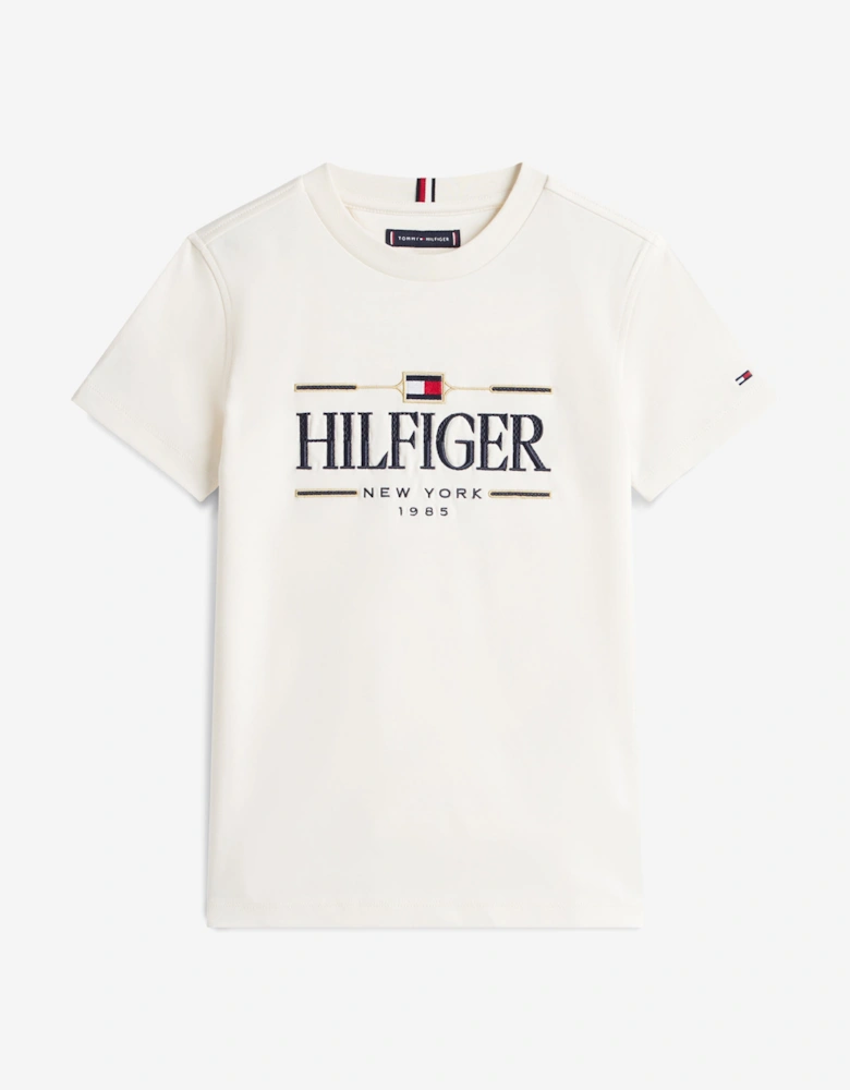 Boys Tommy Icons Interlock T-Shirt in Ivory