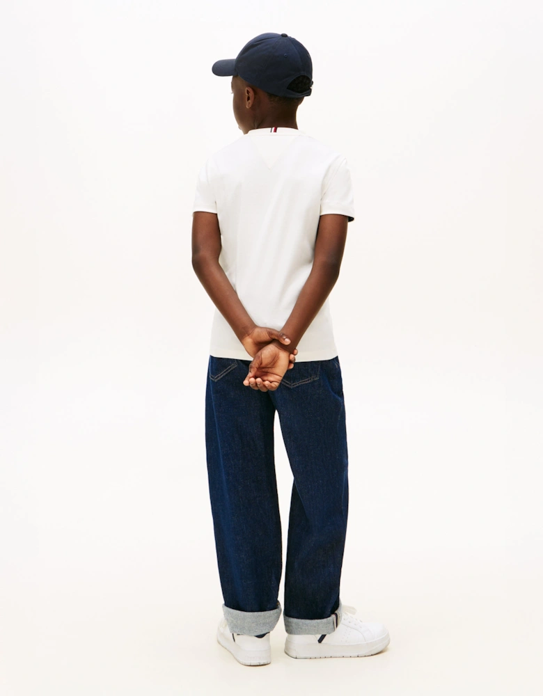 Boys Tommy Icons Interlock T-Shirt in Ivory