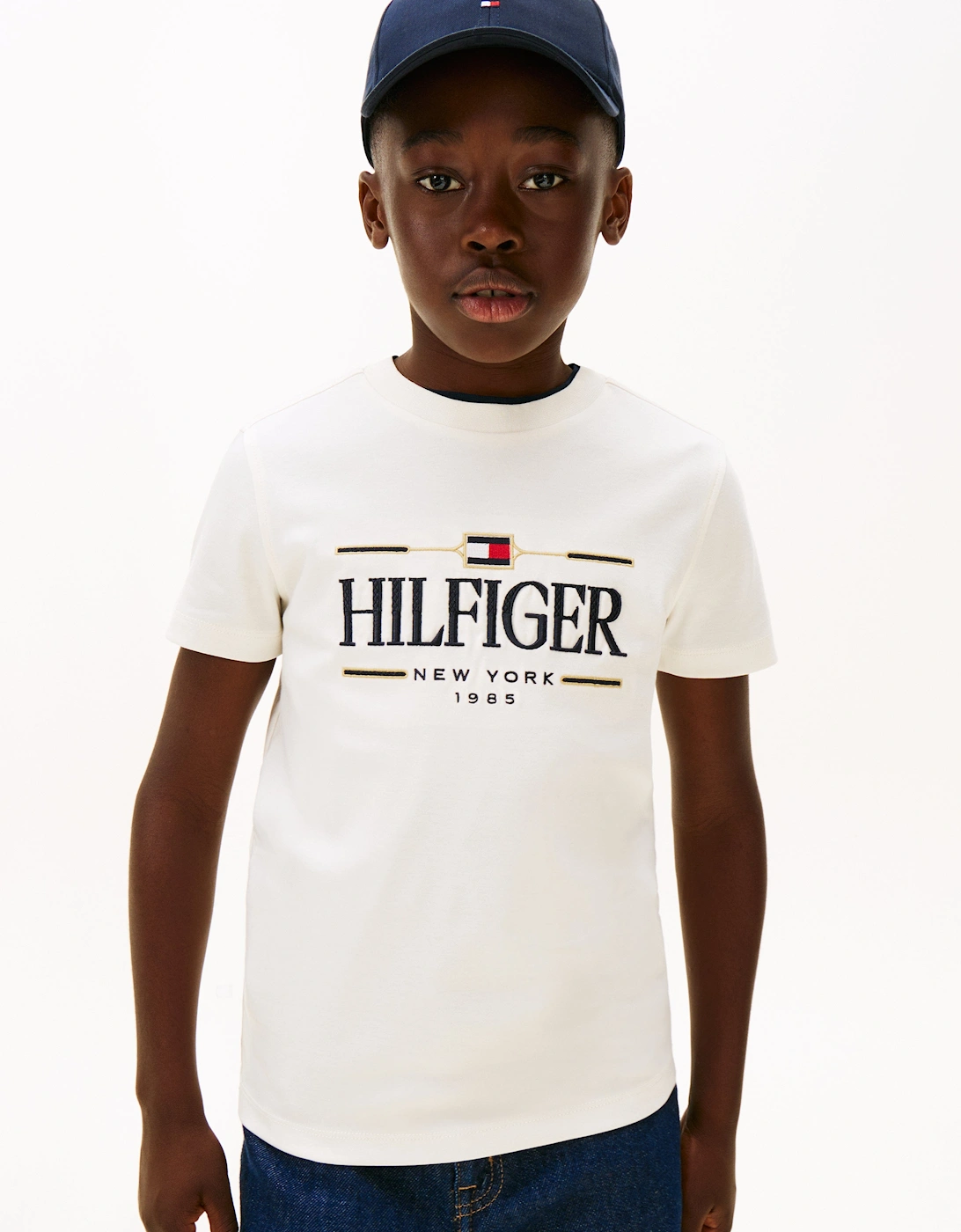 Boys Tommy Icons Interlock T-Shirt in Ivory