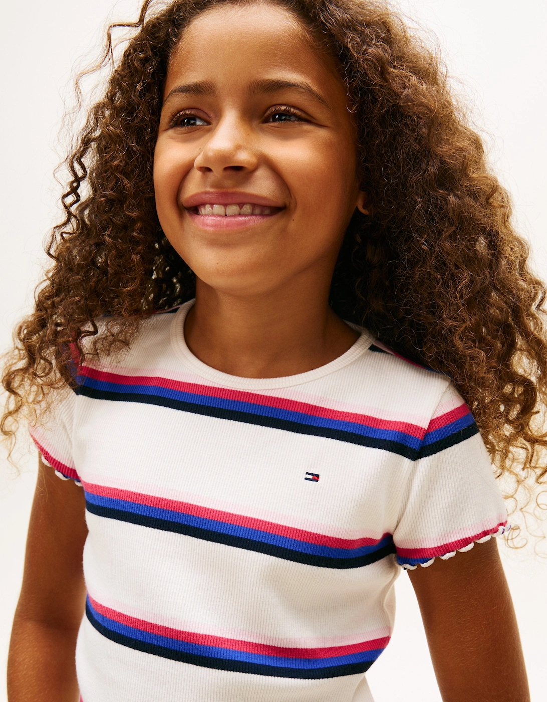 Girls Essential Rib Top in Ivory