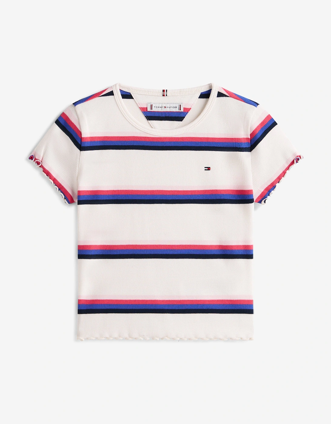 Tommy Hilfiger Girls Cream Essential Rib Top In Ivory  3 Years Size 3 Yrs Kids