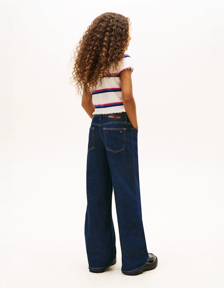 Girls Essential Rib Top in Ivory