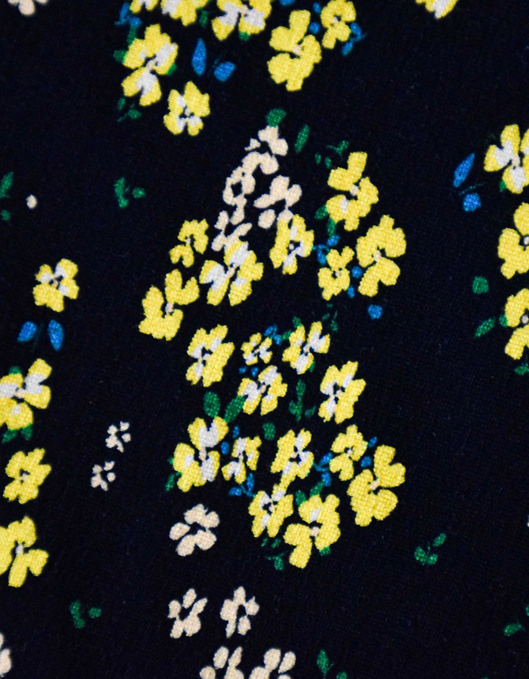 Yellow Ditsy Print Jersey Pleat Front Top