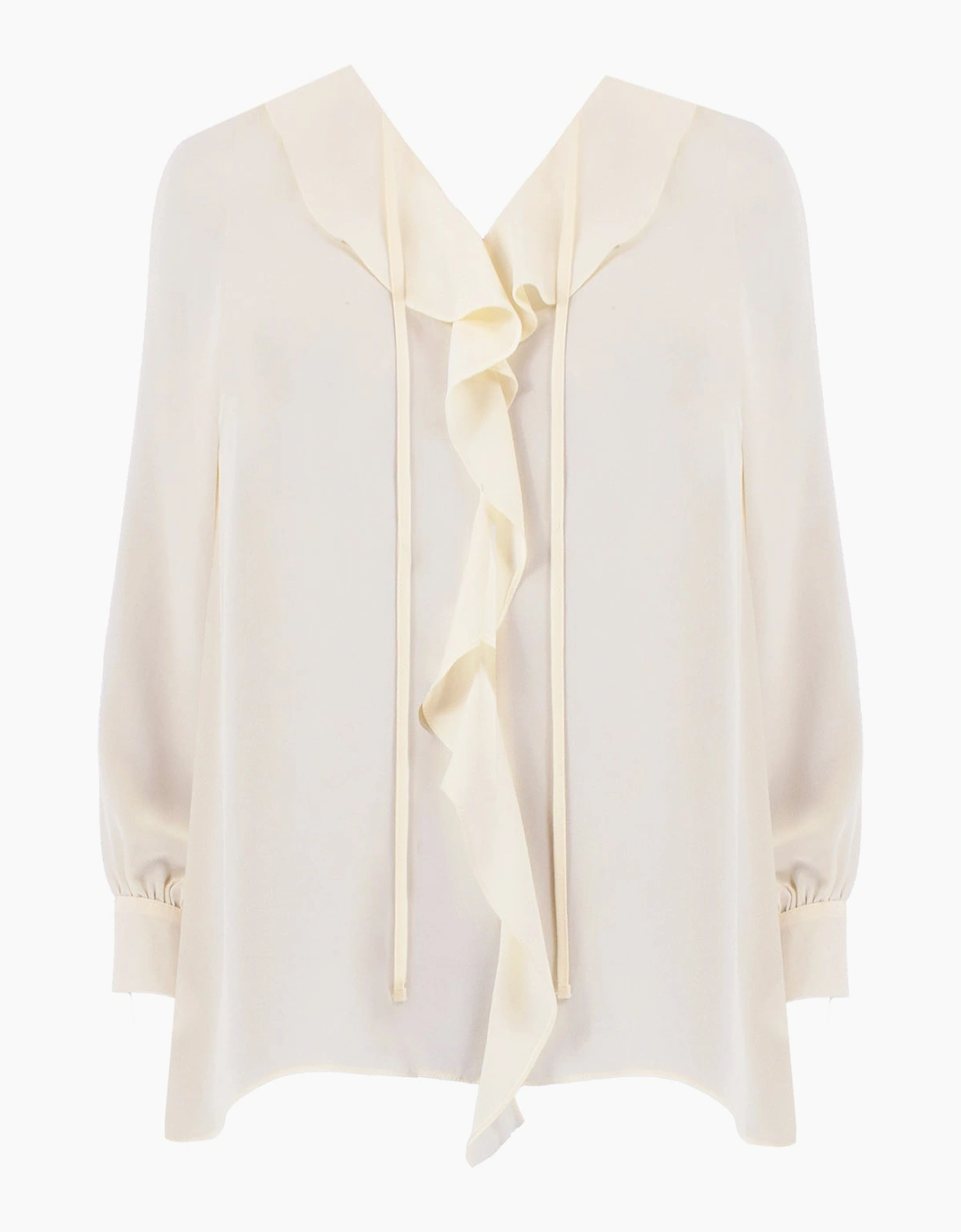 Ivory Ruffle Front Blouse