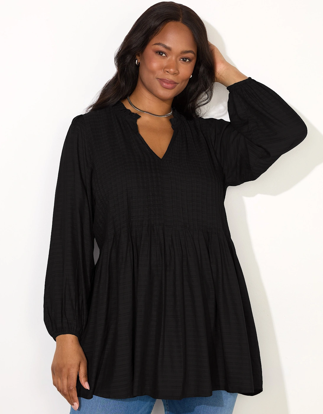 Black Pintuck Tunic