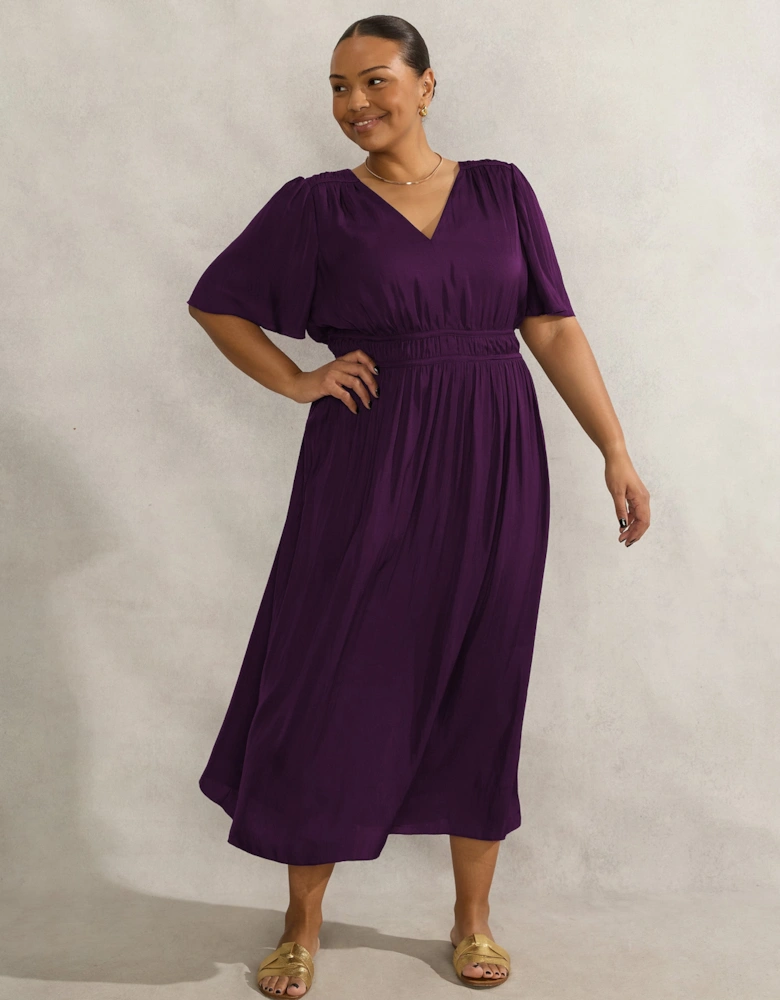 Purple Short Sleeve Dress