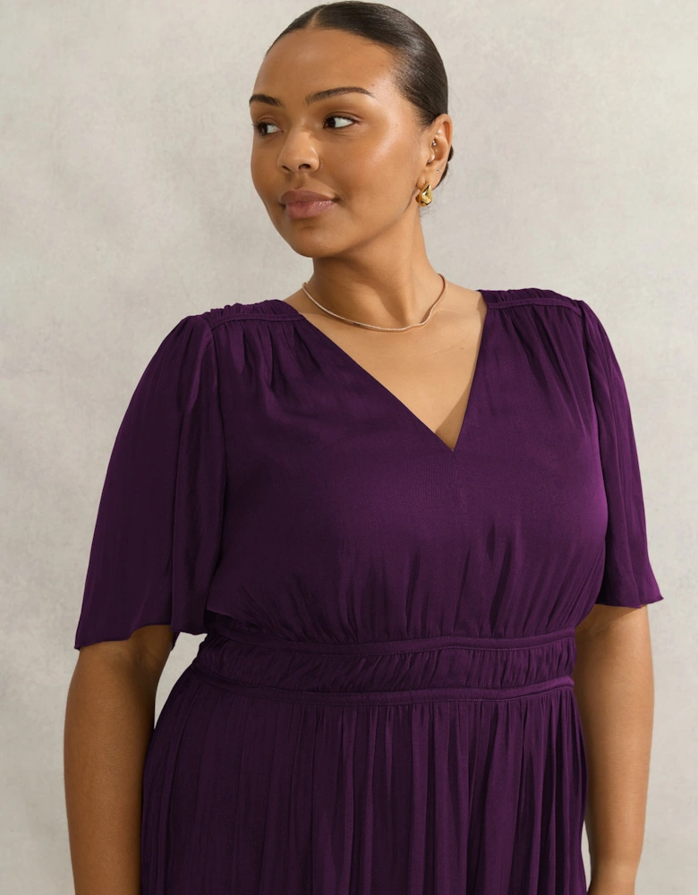 Purple Short Sleeve Dress