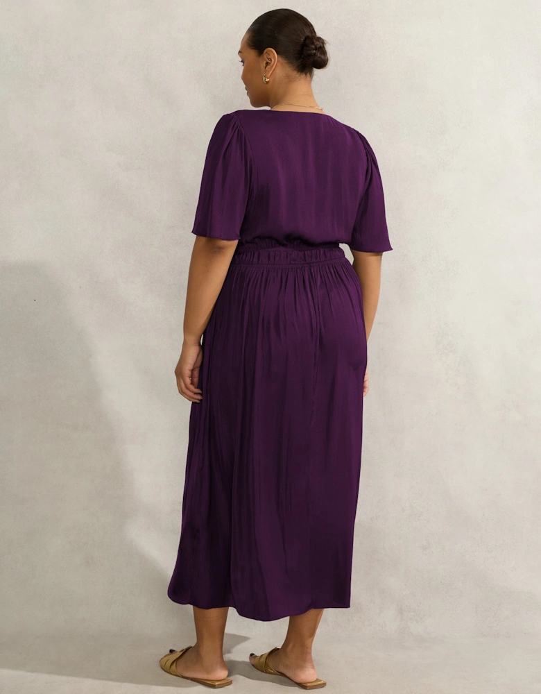 Purple Short Sleeve Dress