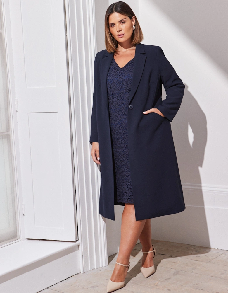 Navy Longline Tailored Jacket