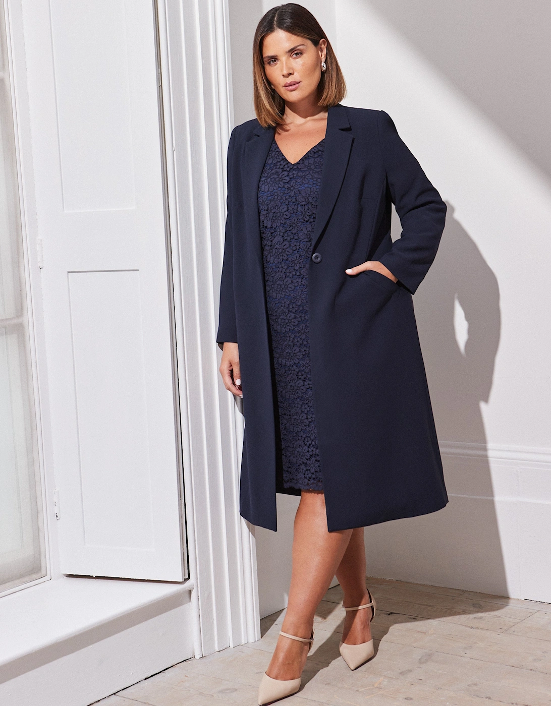 Navy Longline Tailored Jacket