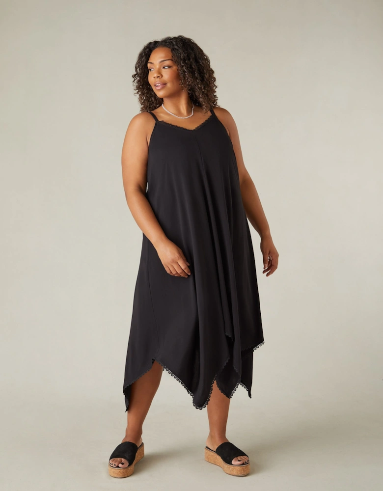 Black Hanky Hem Dress