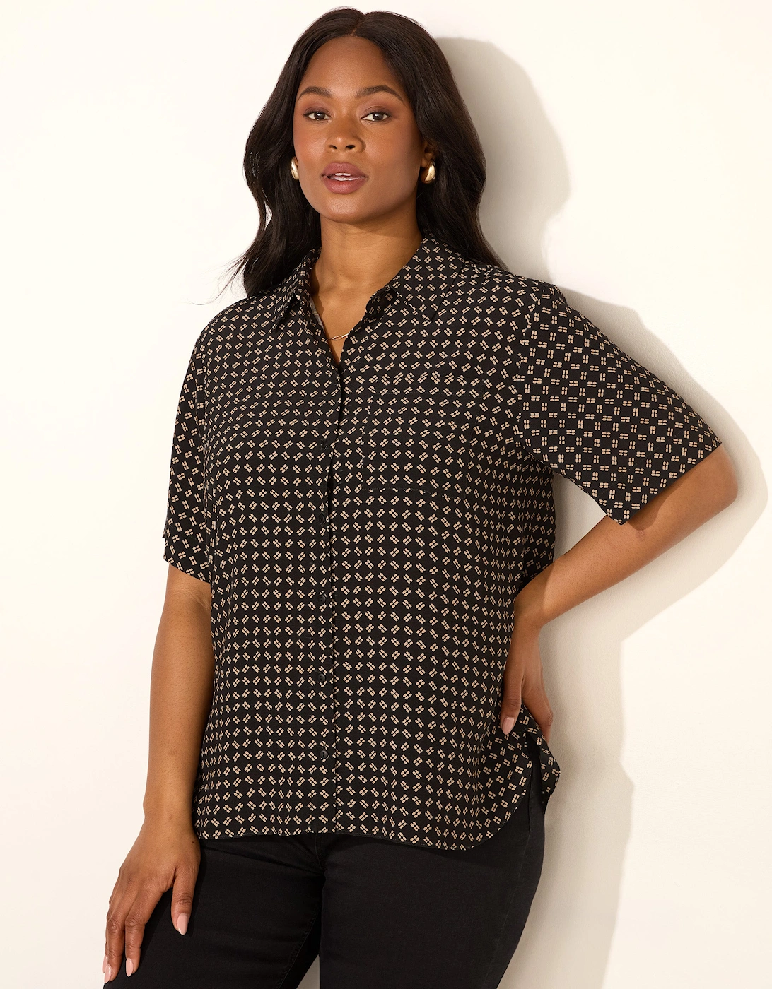 Geo Print Short Sleeve Shirt