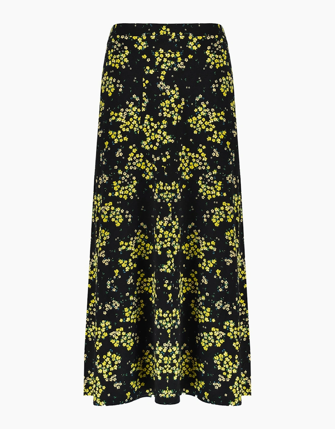 Yellow Ditsy Print Jersey Swing Skirt