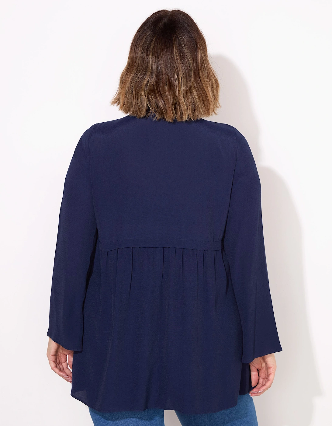 Navy V-Neck Smock Tunic