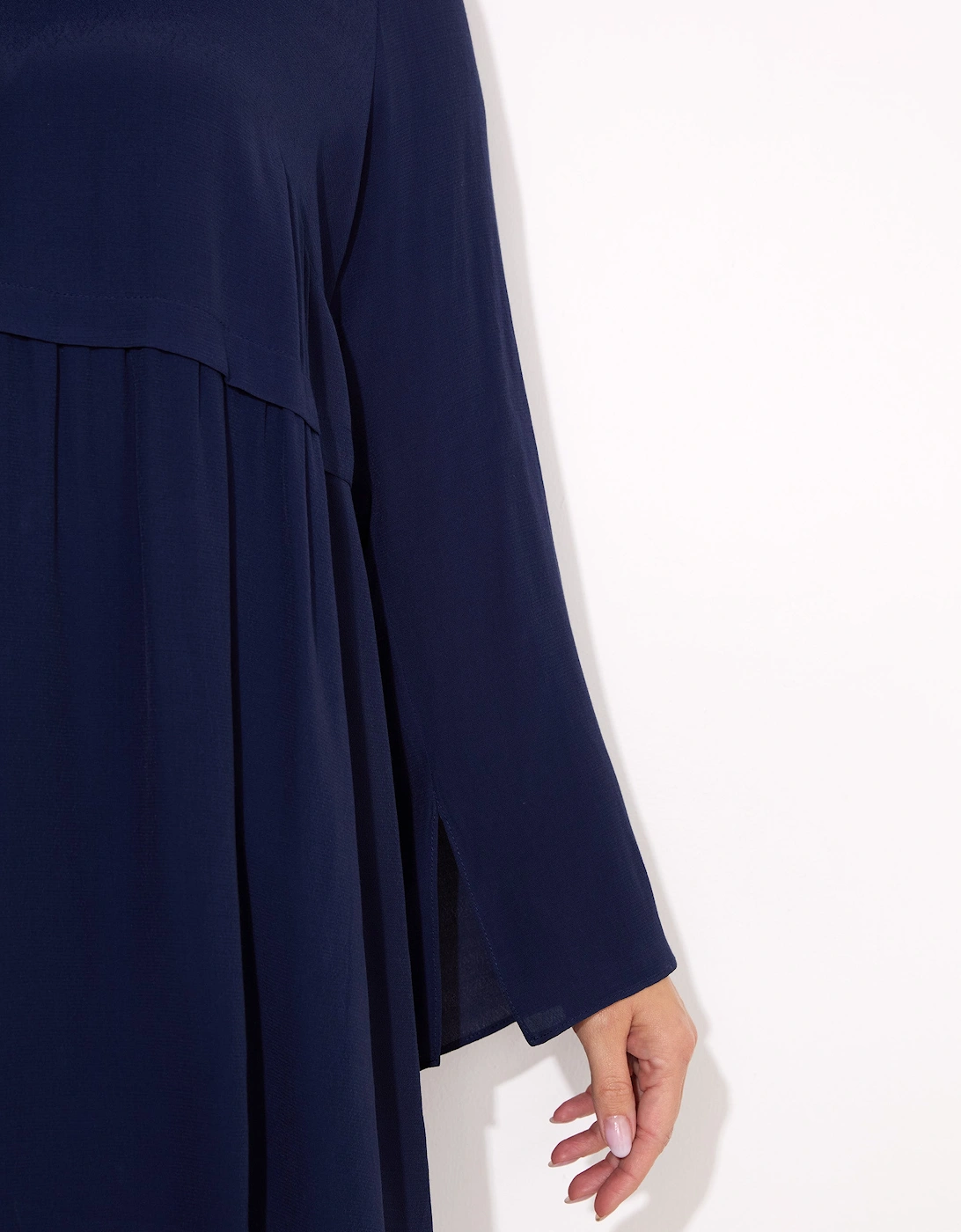 Navy V-Neck Smock Tunic