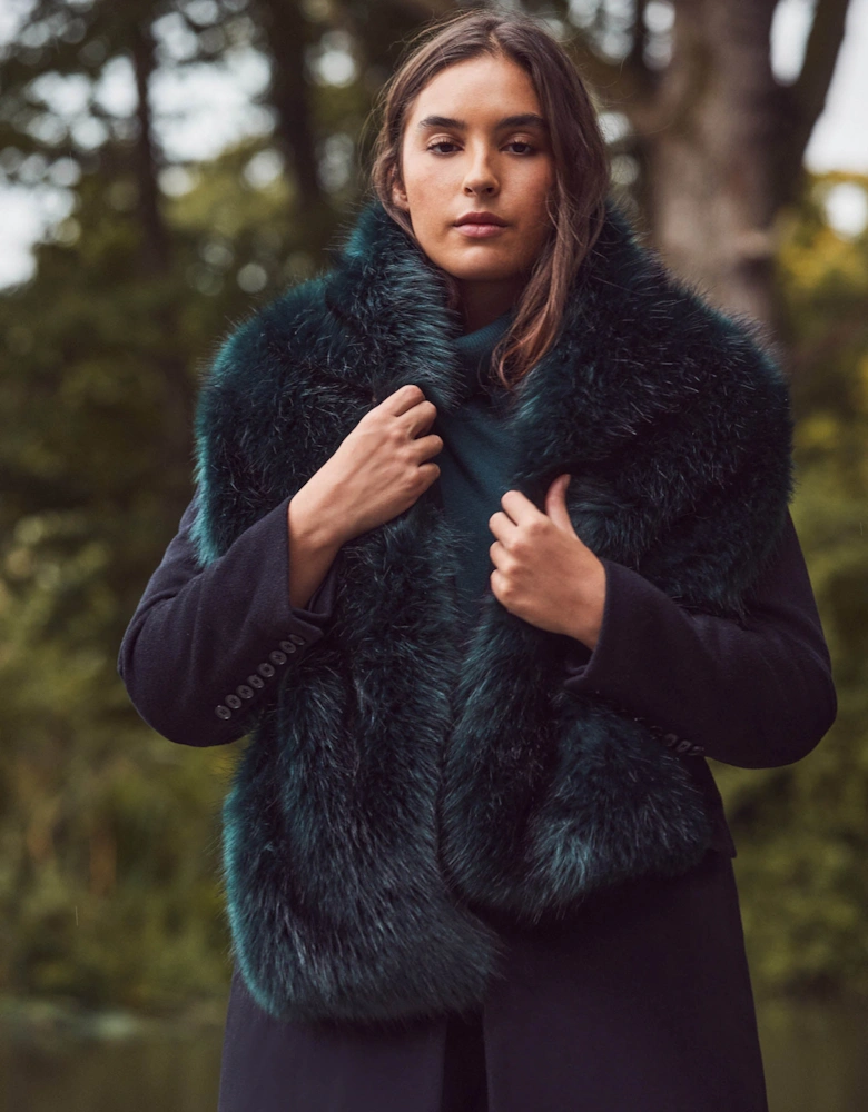 Green Faux Fur Scarf