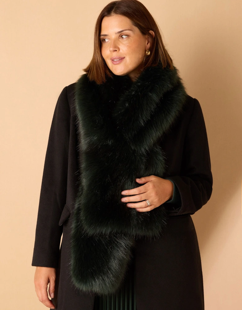 Green Faux Fur Scarf