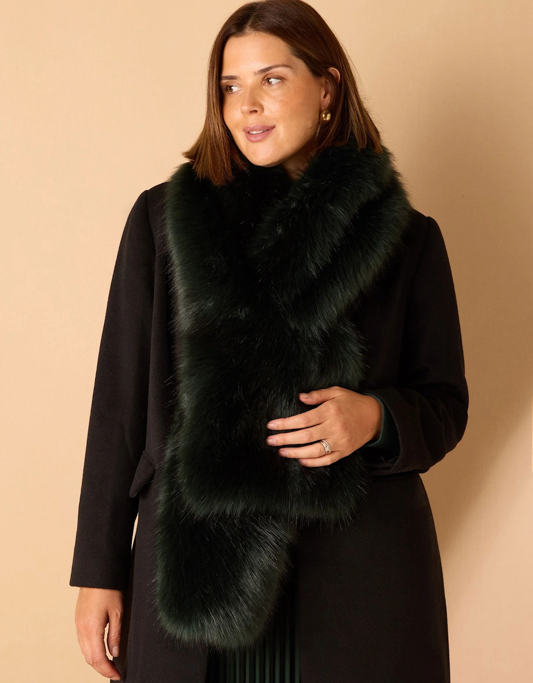 Green Faux Fur Scarf