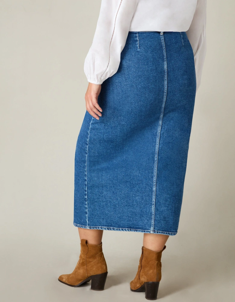 Denim Midi Skirt