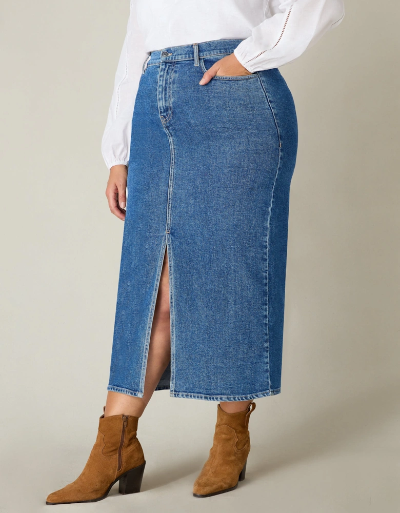 Denim Midi Skirt
