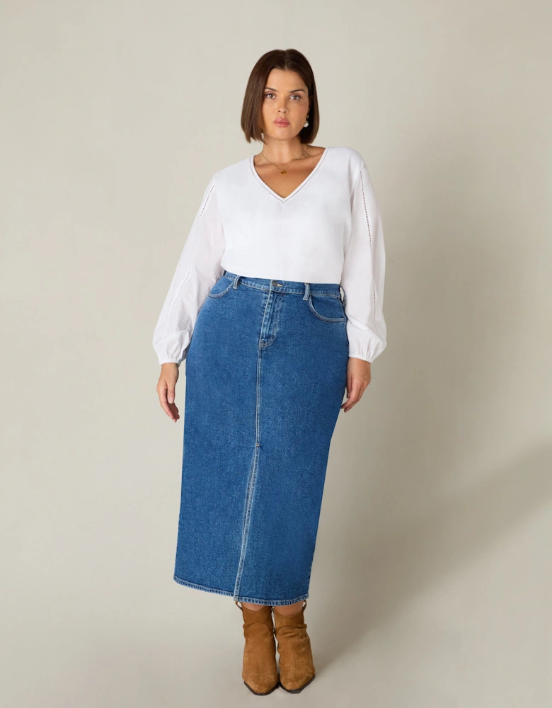 Denim Midi Skirt