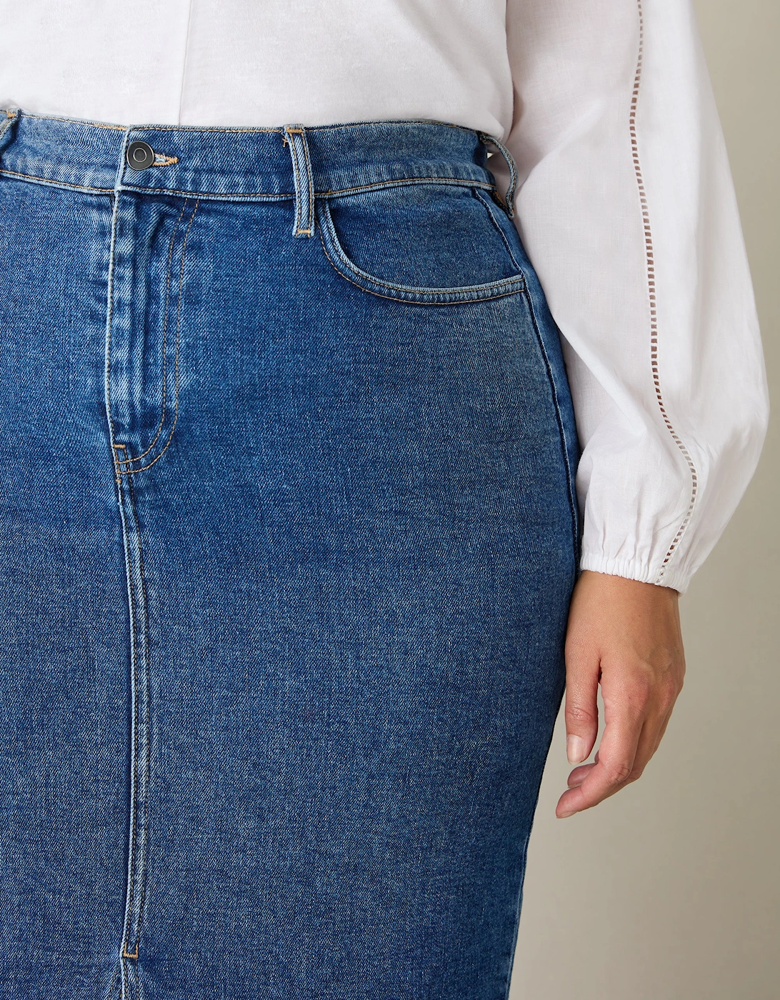 Denim Midi Skirt