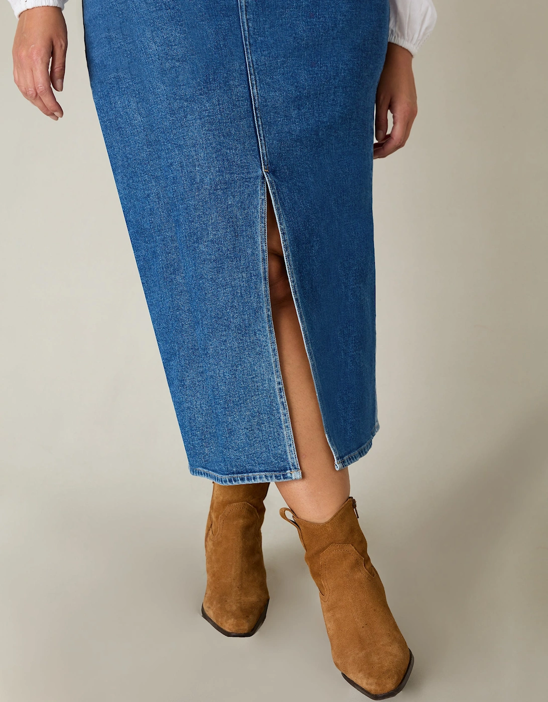 Denim Midi Skirt