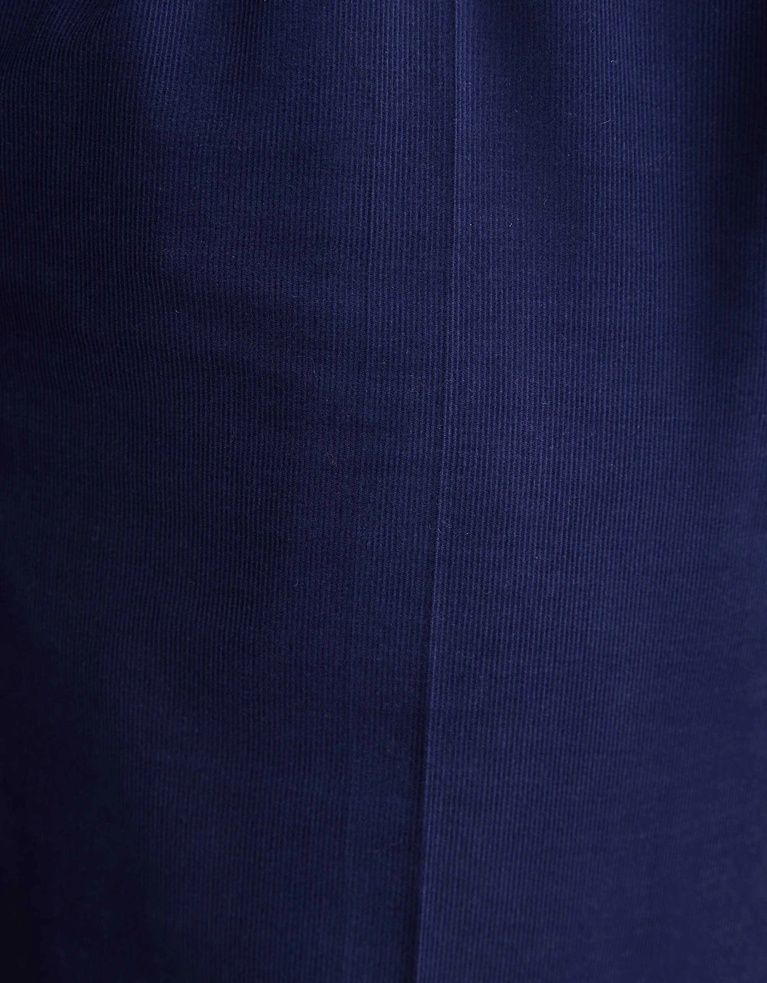Navy Drawstring Wide Leg Corduroy Trousers