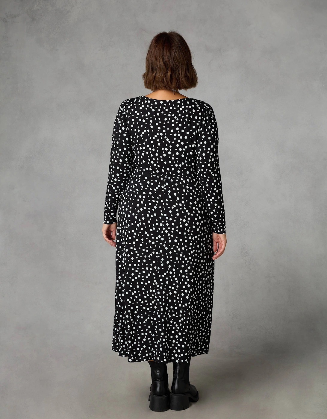 Mono Spot Empire Seam Midi Dress