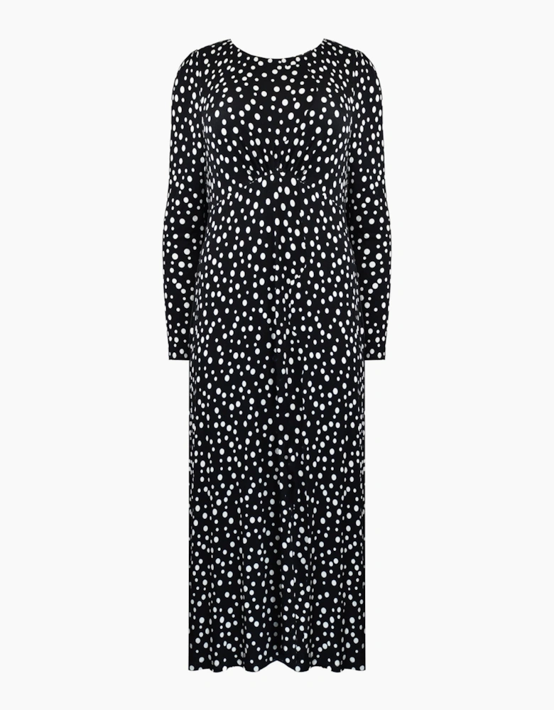 Mono Spot Empire Seam Midi Dress
