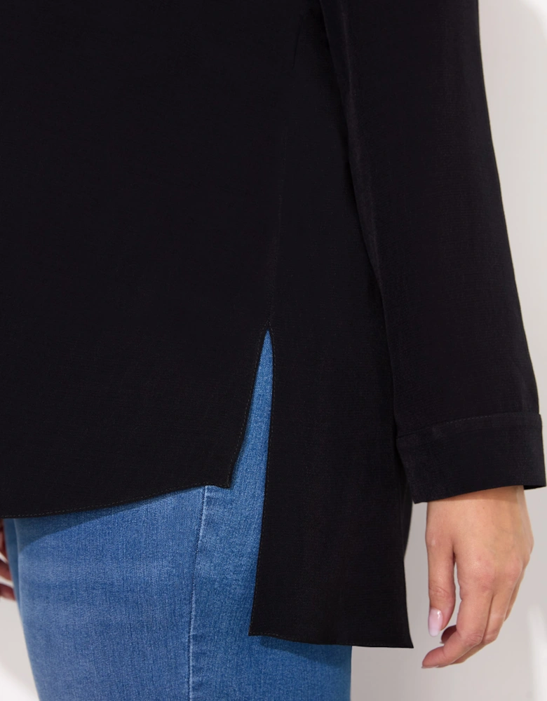 Black Stepped Hem Tunic