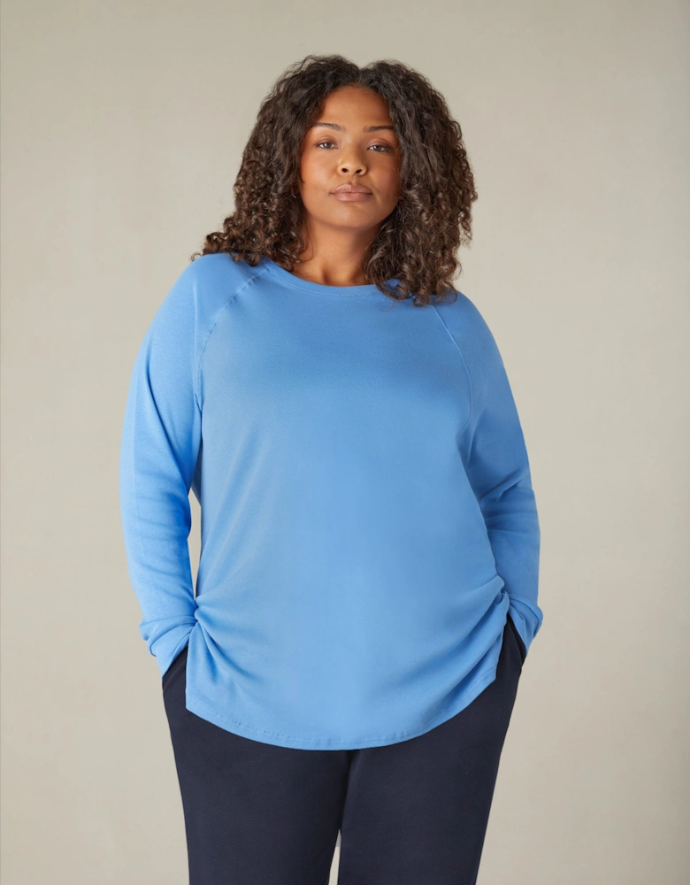 Blue Jersey Relaxed Top