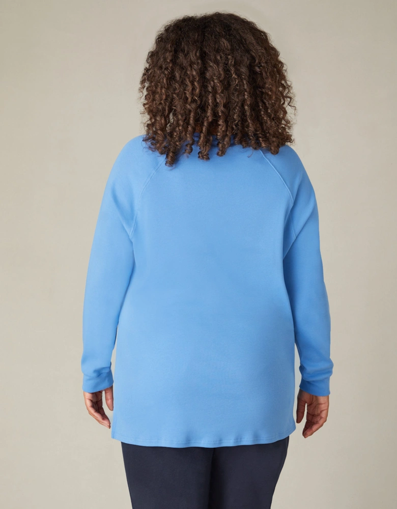 Blue Jersey Relaxed Top
