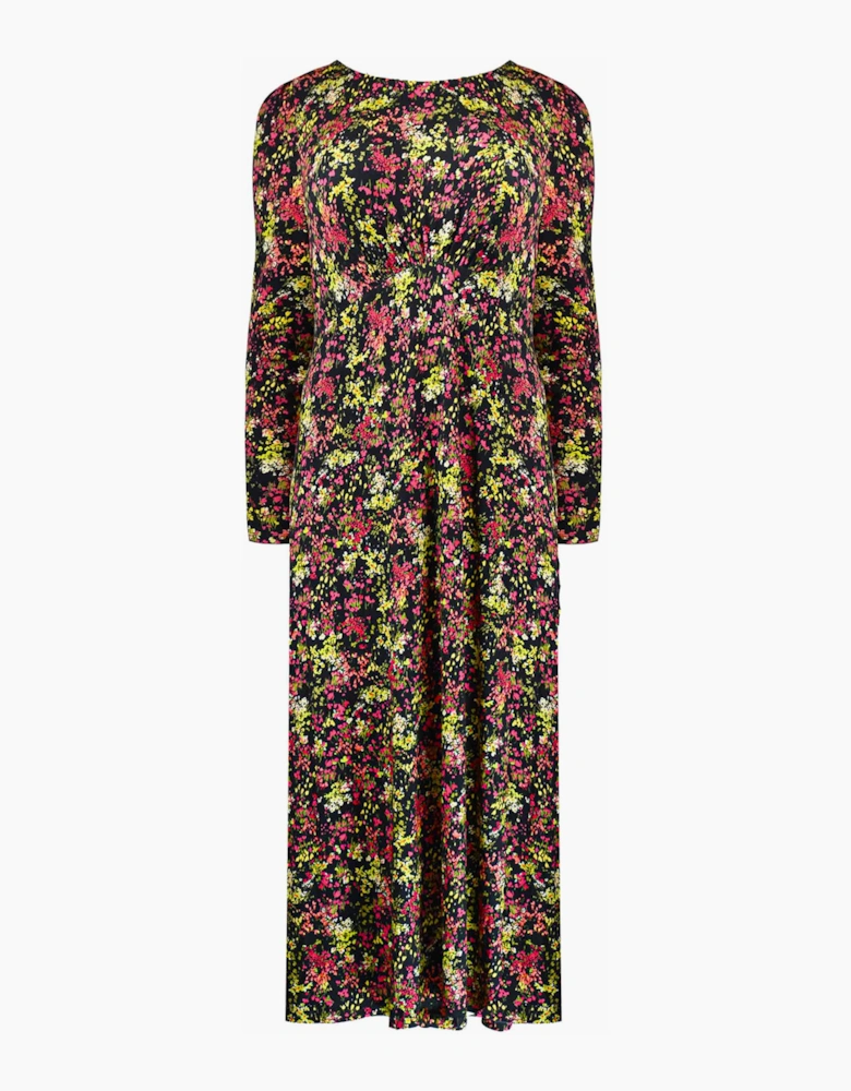 Multi Ditsy Empire Seam Midi Dress