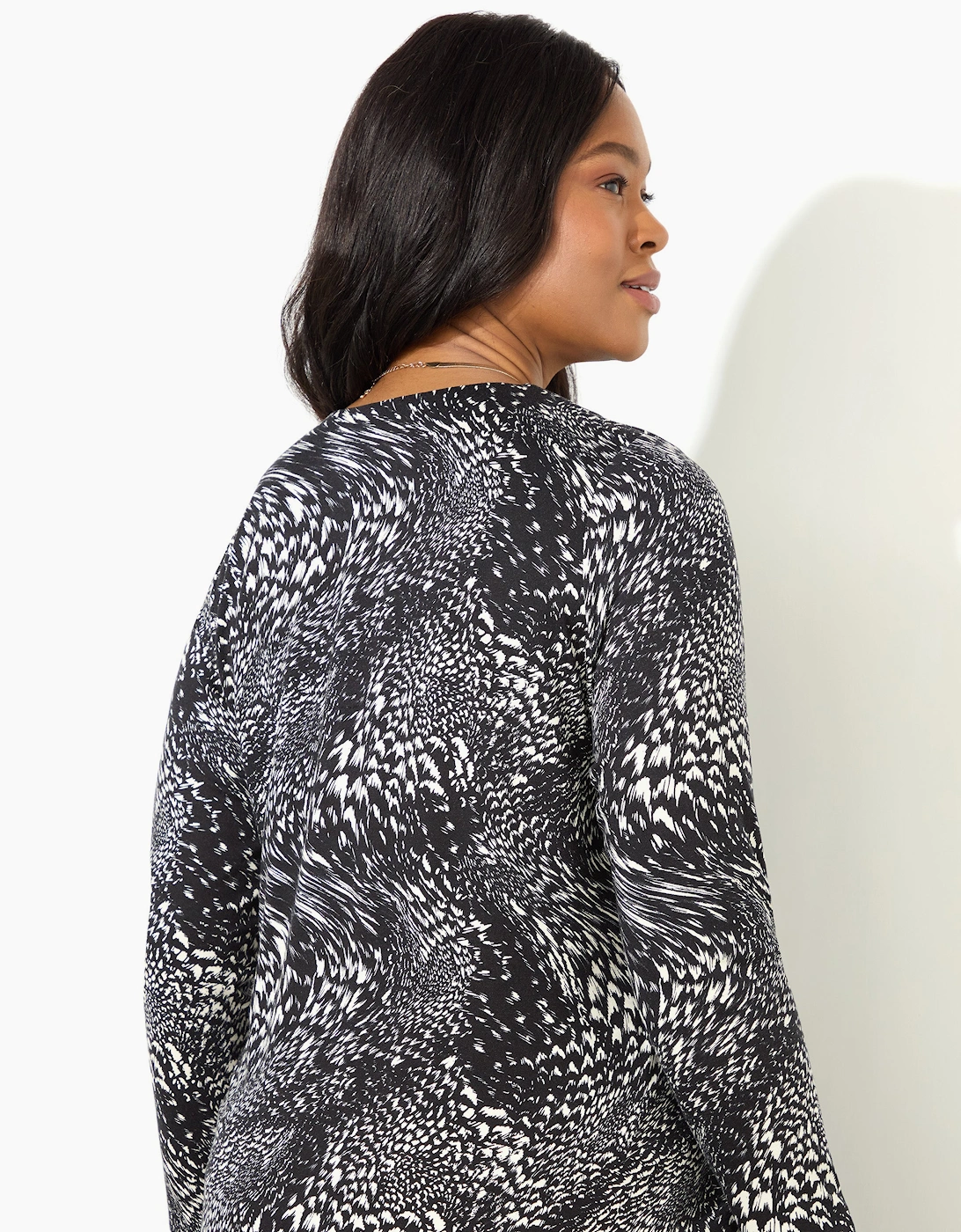 Mono Abstract Pleat Front Jersey Top